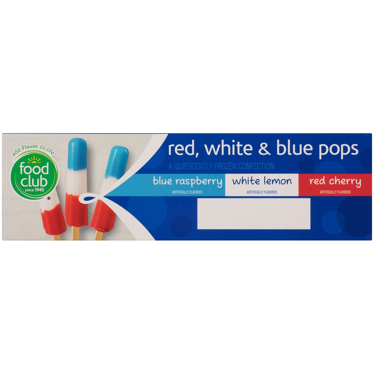 slide 14 of 14, Food Club Red, White & Blue Pops Quiescently Frozen Confection, 35 fl oz