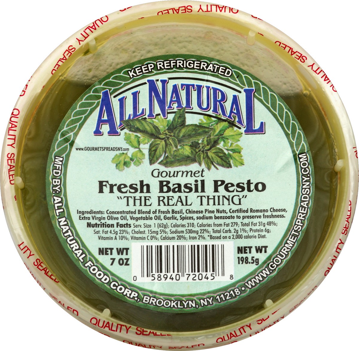 slide 3 of 3, All Natural Foo Anf Fresh Basi Pesto, 7 oz