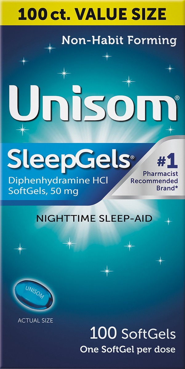 slide 7 of 7, Unisom Sleep Gels - 100ct, 100 ct