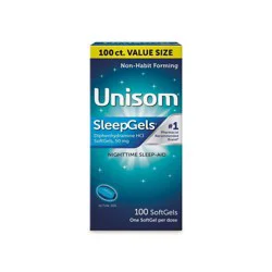 Unisom SleepGels SoftGels (100 Ct), Sleep-Aid, Diphenhydramine HCI