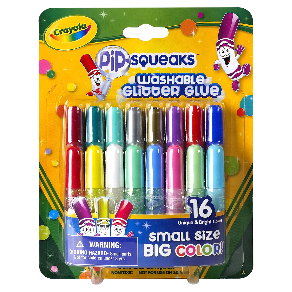 slide 1 of 2, Crayola Pip-Squeaks Washable Glitter Glue, 16 ct