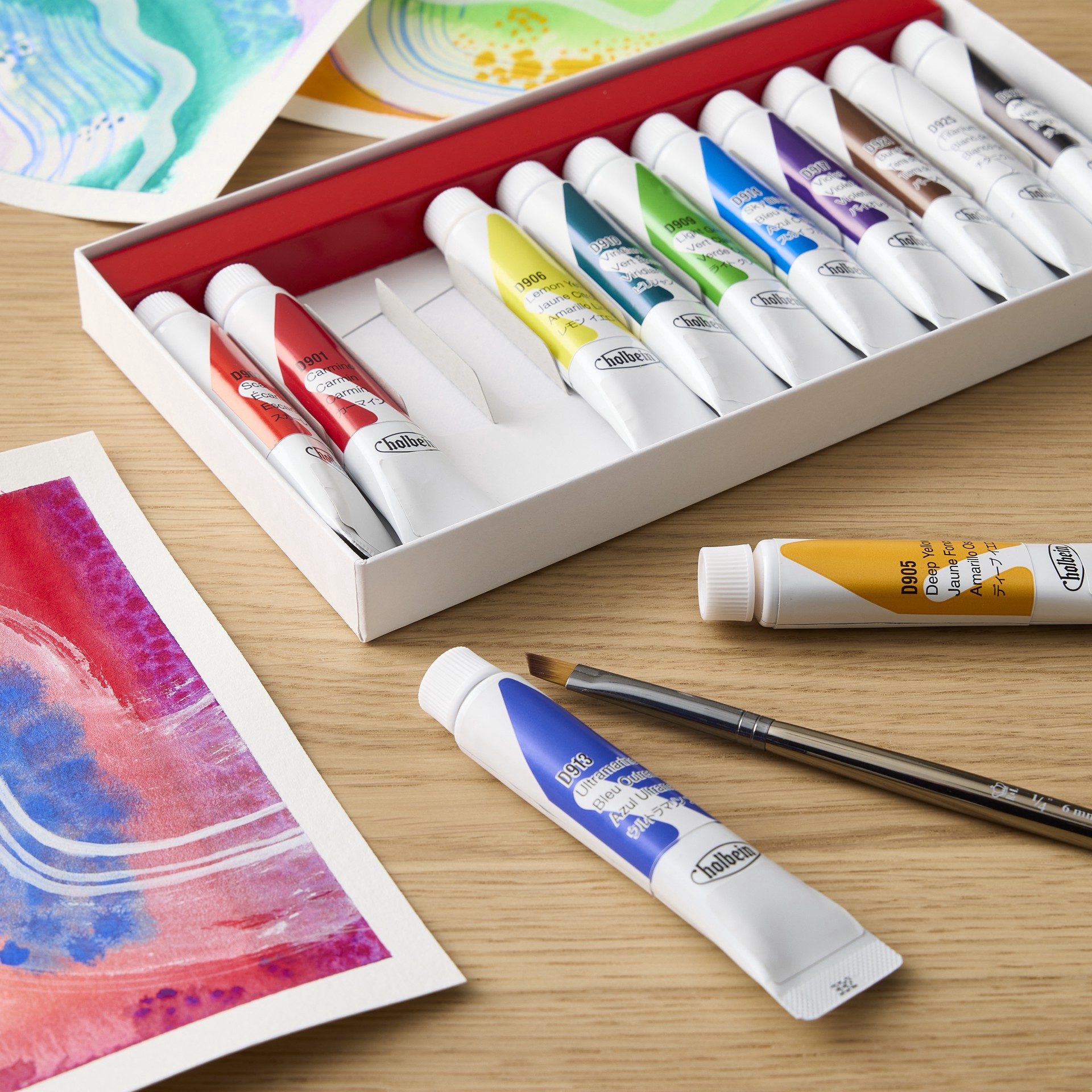 slide 3 of 4, Holbein Acrylic Gouache 12-Color School Paint Set, 12 ml