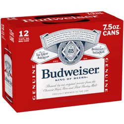 Budweiser American Lager Beer 12 Pack, 7.5 fl oz