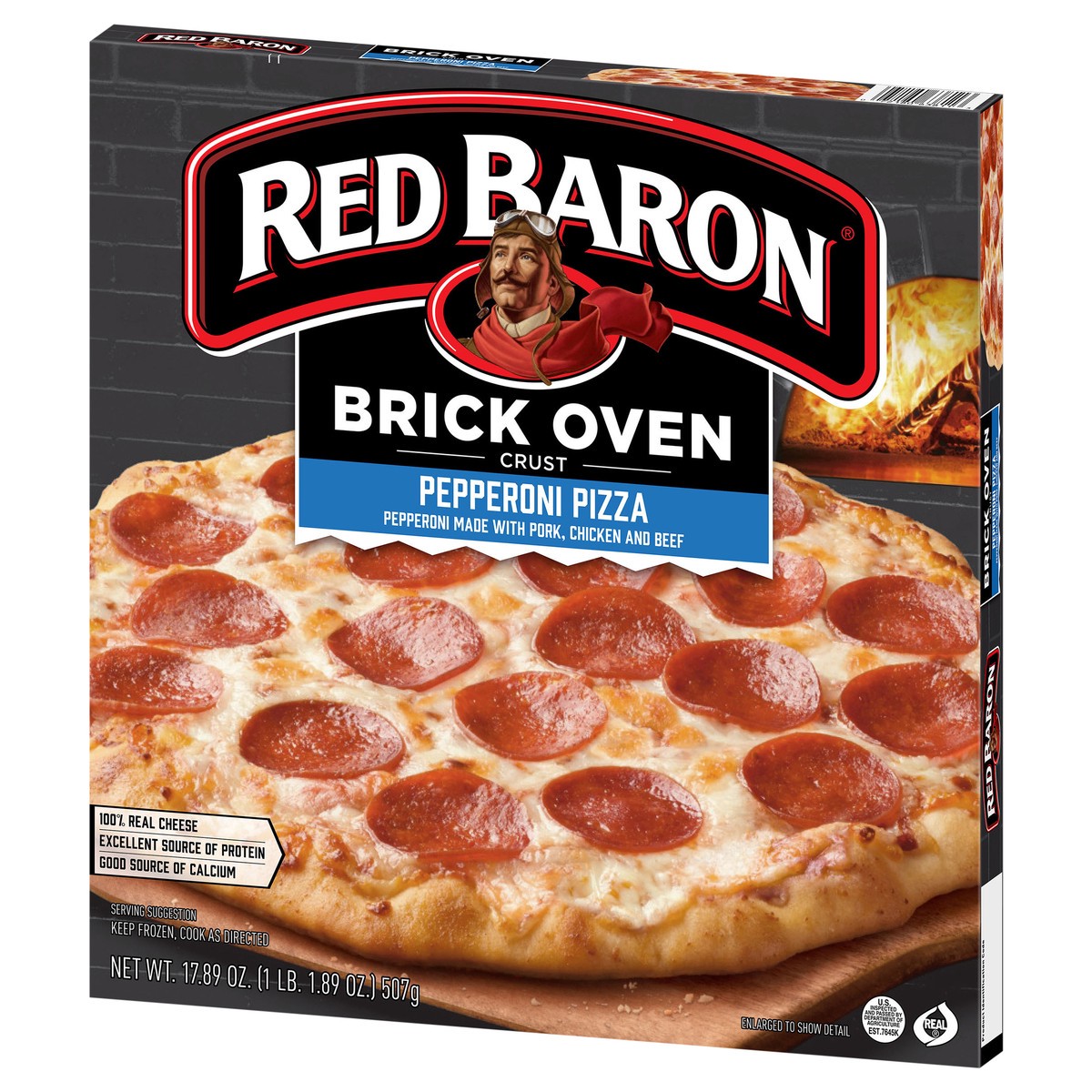 slide 8 of 9, Red Baron Brick Oven Pepperoni Frozen Pizza - 17.89oz, 17.89 oz