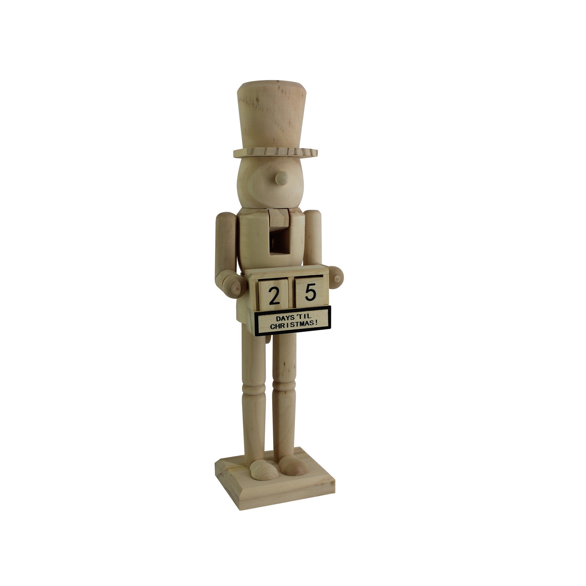 slide 3 of 5, 14" Soldier With Countdown Diy Pinewood Nutcracker By Make Market, 14 in
