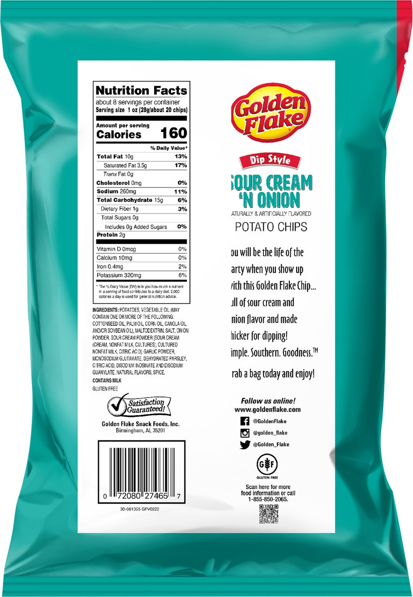 slide 2 of 9, Golden Flake Dip Sour Cream And Onion, 7.5 oz