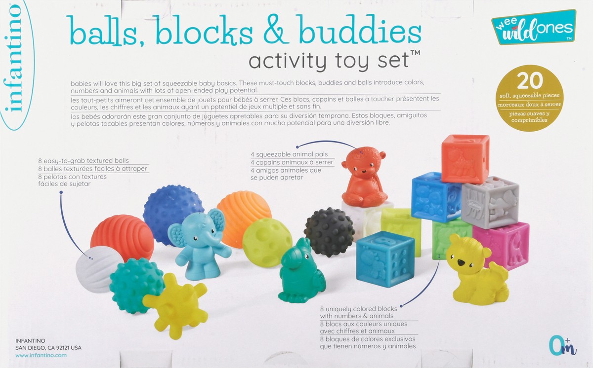 slide 5 of 9, Infantino Wee Wild Ones 0+ Months Balls, Blocks & Buddies Activity Toy Set 1 ea, 1 ct