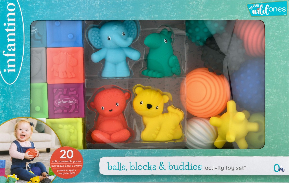 slide 6 of 9, Infantino Wee Wild Ones 0+ Months Balls, Blocks & Buddies Activity Toy Set 1 ea, 1 ct