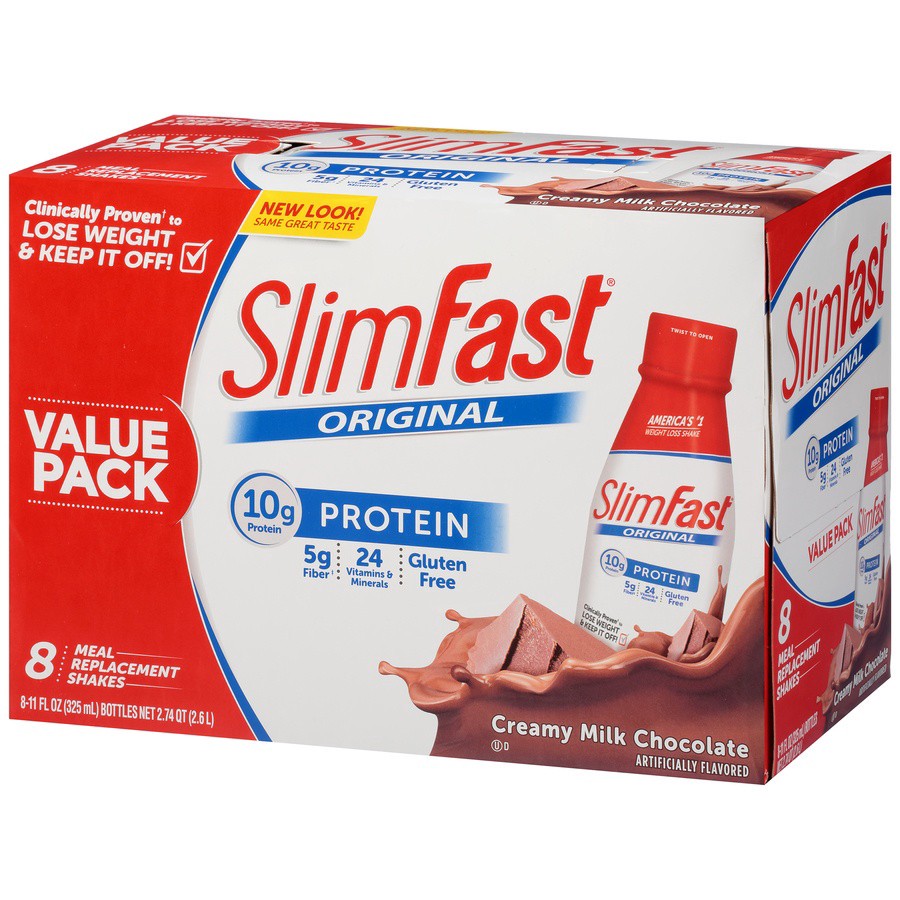 slide 2 of 9, SlimFast Original Ready to Drink, Creamy Milk Chocolate, 8 Count, 8 ct