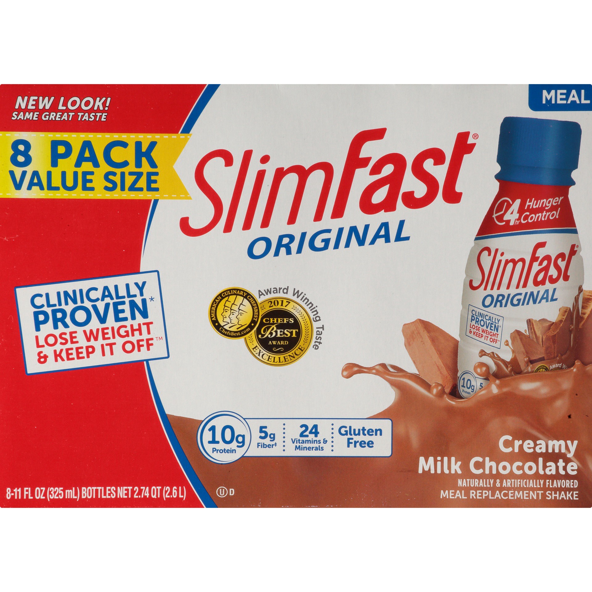 slide 4 of 9, SlimFast Original Ready to Drink, Creamy Milk Chocolate, 8 Count, 8 ct