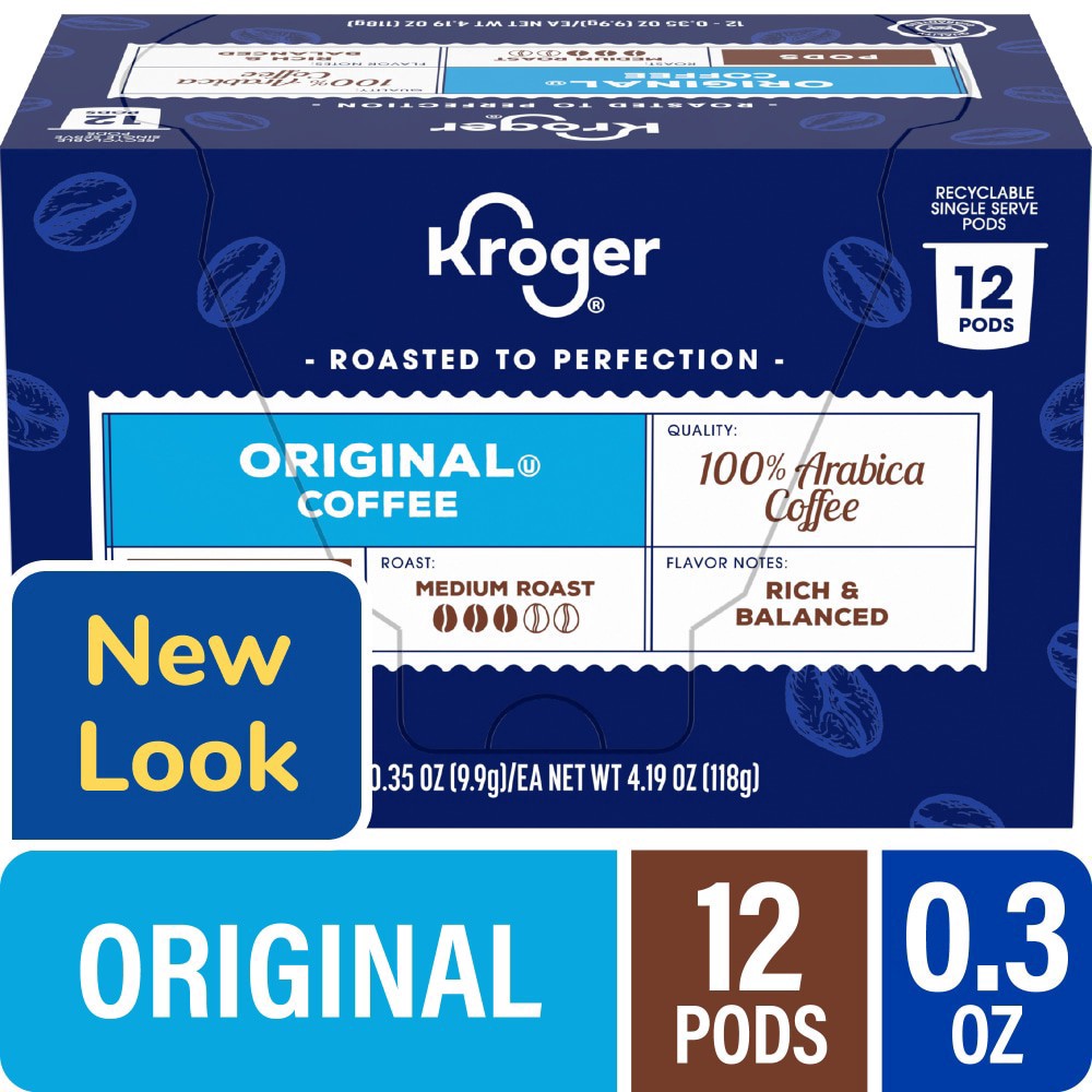 slide 1 of 5, Kroger® Original Medium Roast Coffee Pods, 12 ct