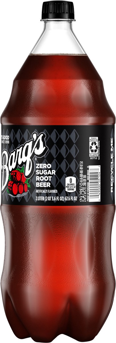 slide 6 of 9, Barq's Zero Sugar Root Beer Bottle- 2 liter, 2 liter