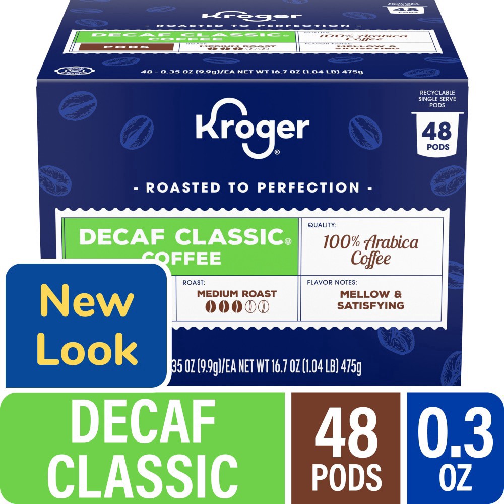 slide 1 of 5, Kroger® Decaf Classic Medium Roast Coffee Pods, 48 ct