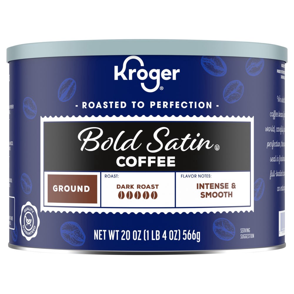 slide 1 of 1, Kroger® Bold Satin Dark Roast Ground Coffee, 20 oz