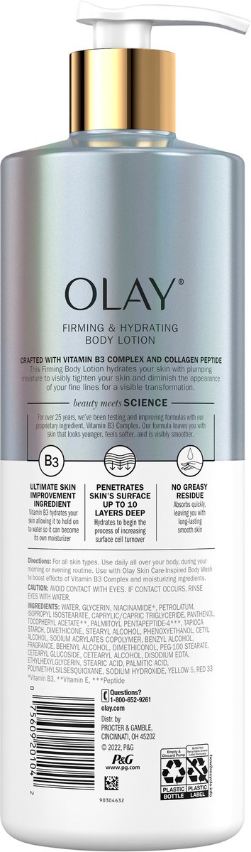 slide 2 of 3, Olay Firming & Hydrating Body Lotion with Collagen, 17 fl oz Pump, 17 fl oz
