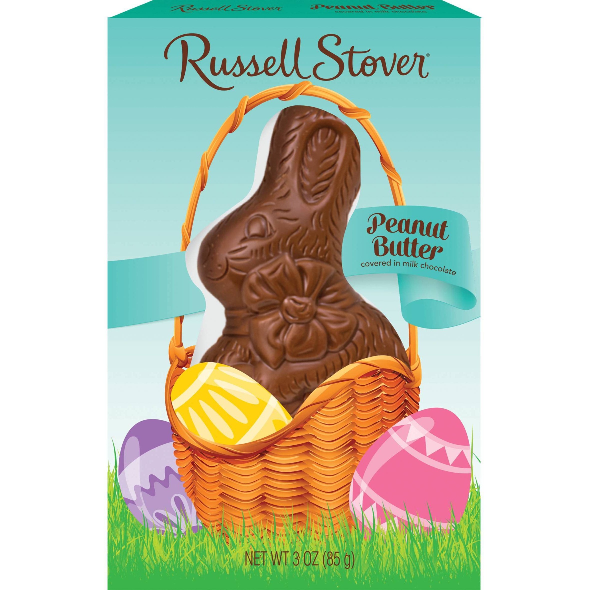 slide 1 of 1, Russell Stover Milk Choocolate Peanut Butter Flatback Rabbit, 3 oz