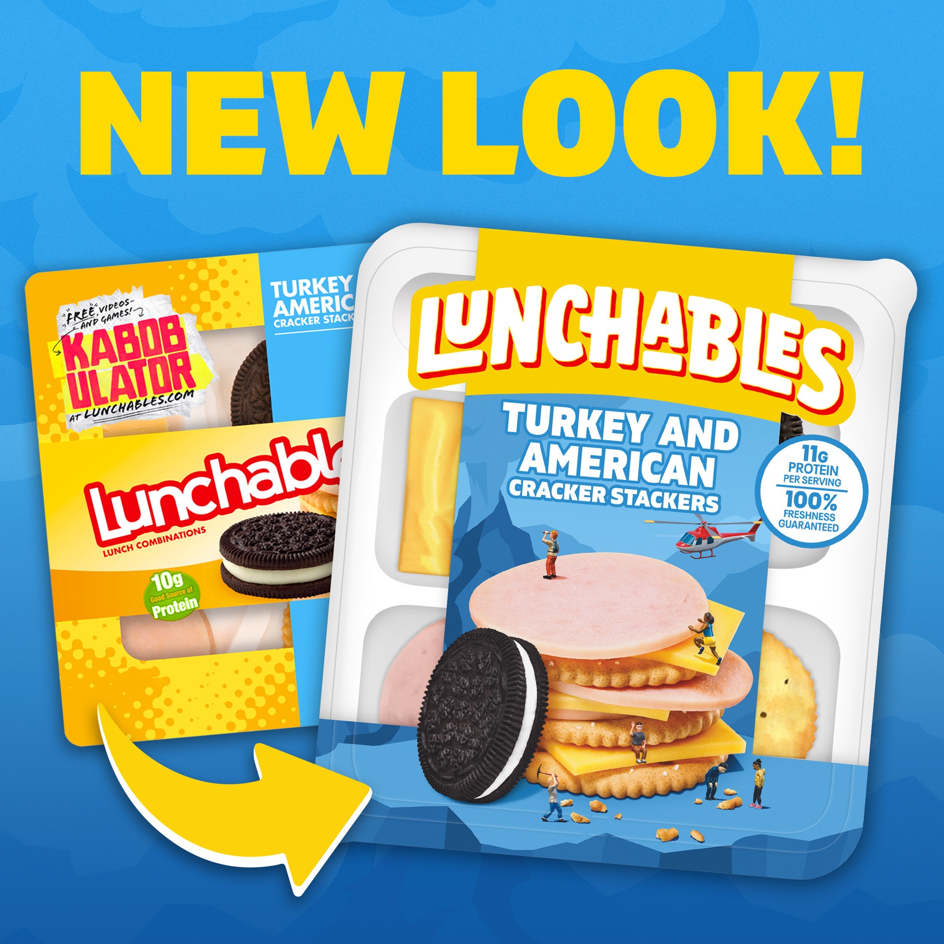 slide 2 of 5, Lunchables Turkey & American Cracker Stackers with Chocolate Creme Cookies, 3.2 oz Tray, 3.2 oz