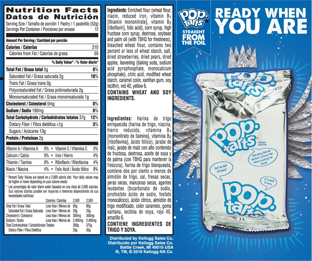 slide 9 of 10, Pop-Tarts Unfrosted Strawberry Toaster Pastries, 22 oz