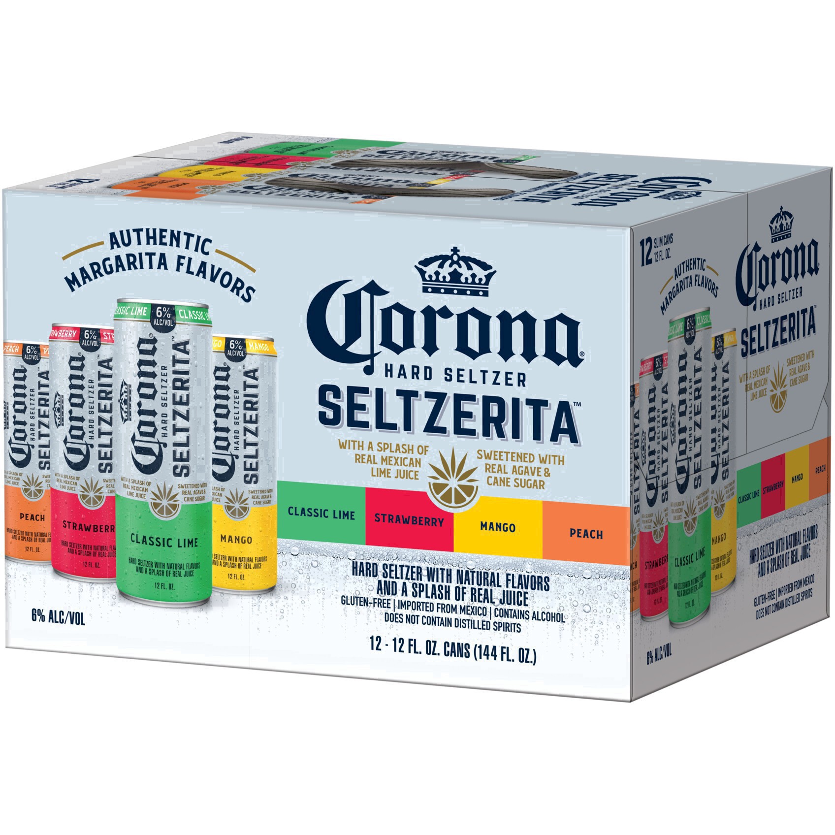 slide 13 of 53, Corona Hard Seltzer Seltzerita Gluten Free Variety Pack Spiked Sparkling Water, 12 pk 12 fl oz Cans, 6.0% ABV, 12 oz