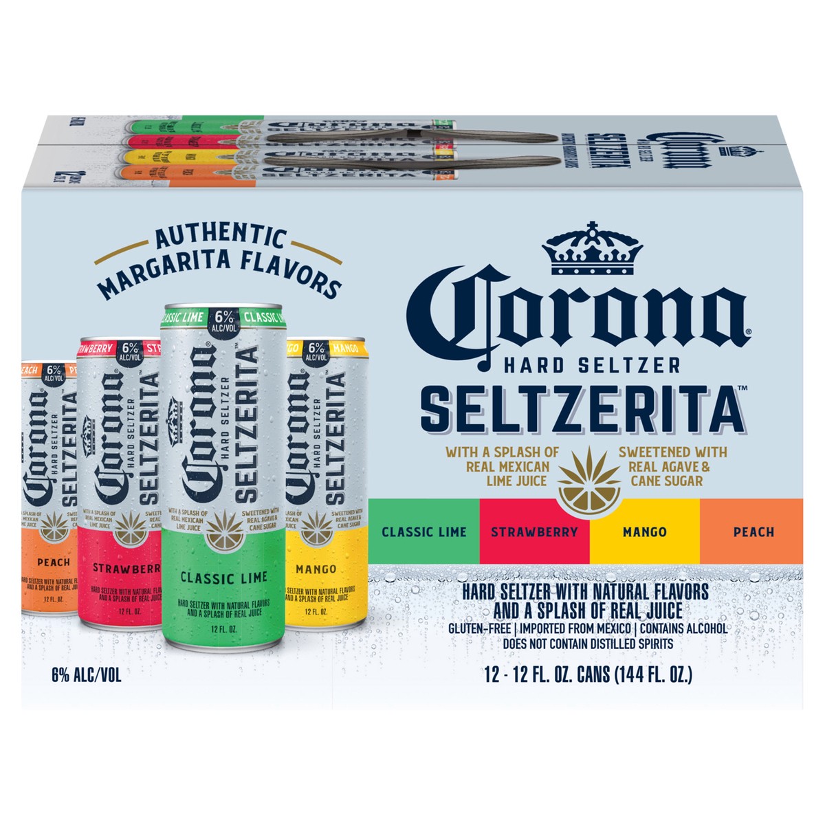 slide 1 of 53, Corona Hard Seltzer Seltzerita Gluten Free Variety Pack Spiked Sparkling Water, 12 pk 12 fl oz Cans, 6.0% ABV, 12 oz