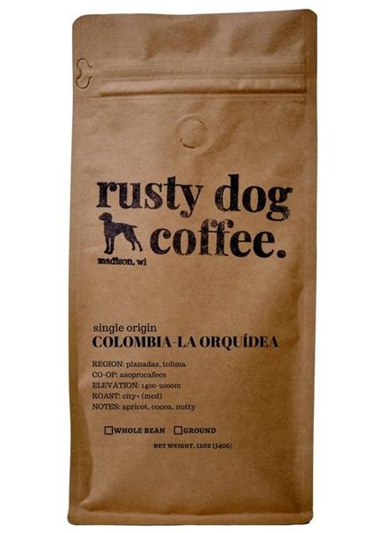 slide 1 of 1, Rusty Dog Colombia Whole Bean Coffee - 12 oz, 12 oz