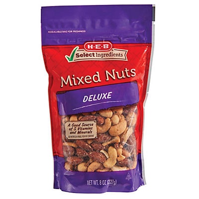 slide 1 of 1, H-E-B Select Ingredients Deluxe Mixed Nuts, 8 oz