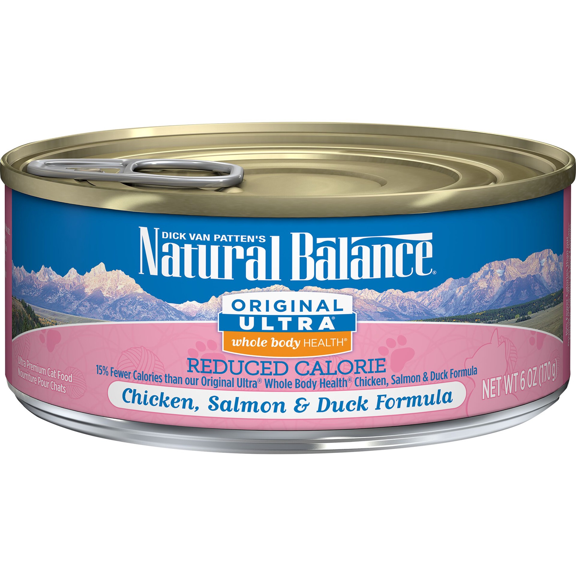 slide 1 of 6, Natural Balance Original Ultra Whole Body Health Reduced Calorie Chicken, Salmon & Duck Formula Wet Cat Food, 6-Ounce Can, 5.5 oz