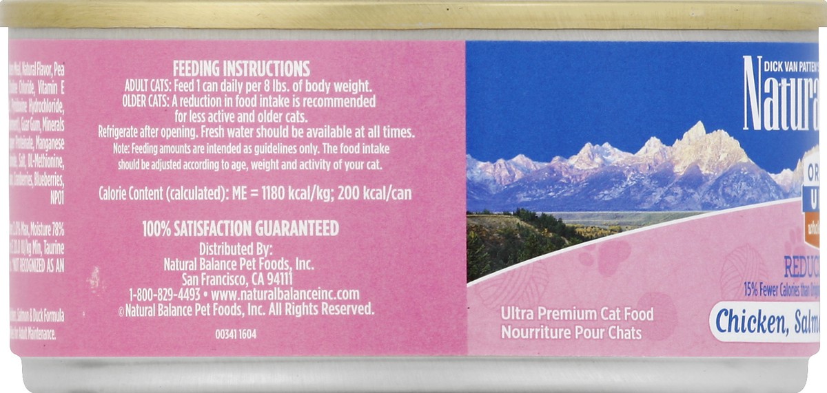 slide 6 of 6, Natural Balance Original Ultra Whole Body Health Reduced Calorie Chicken, Salmon & Duck Formula Wet Cat Food, 6-Ounce Can, 5.5 oz