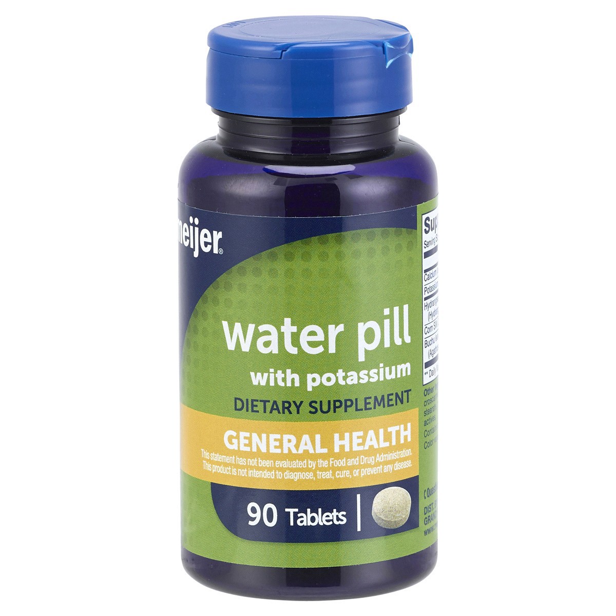 slide 1 of 9, MEIJER WELLNESS Meijer Herbal Water Pill with Potassium Tablets, 90 ct