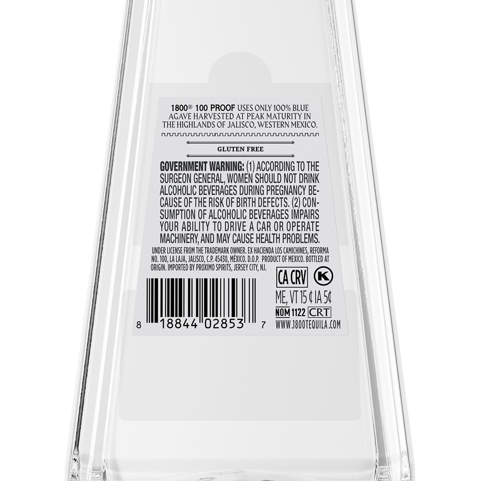 slide 3 of 5, 1800 Tequila Blanco 100 Proof (375 ml), 375 ml