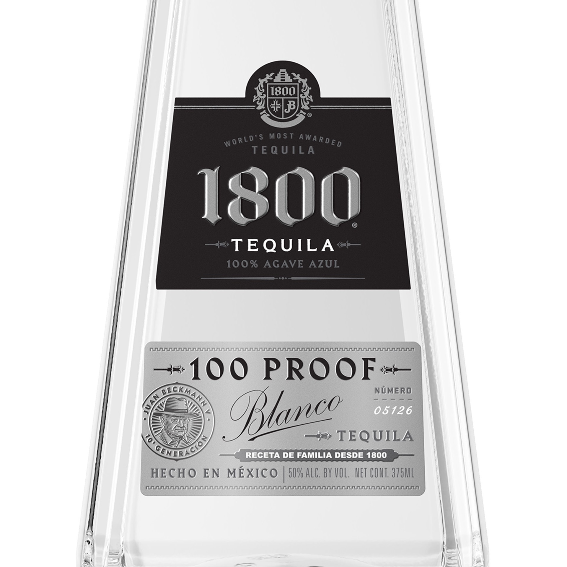 slide 4 of 5, 1800 Tequila Blanco 100 Proof (375 ml), 375 ml