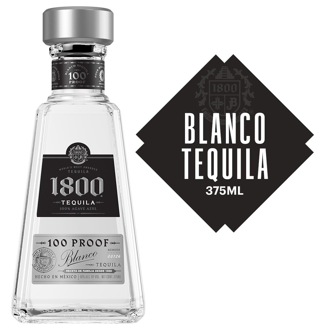 slide 5 of 5, 1800 Tequila Blanco 100 Proof (375 ml), 375 ml