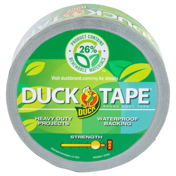 slide 1 of 6, Duck Renewable Material Duck Tape Rolls, 20 Yd X 1-15/16"", Silver, Pack Of 12 Rolls, 12 ct