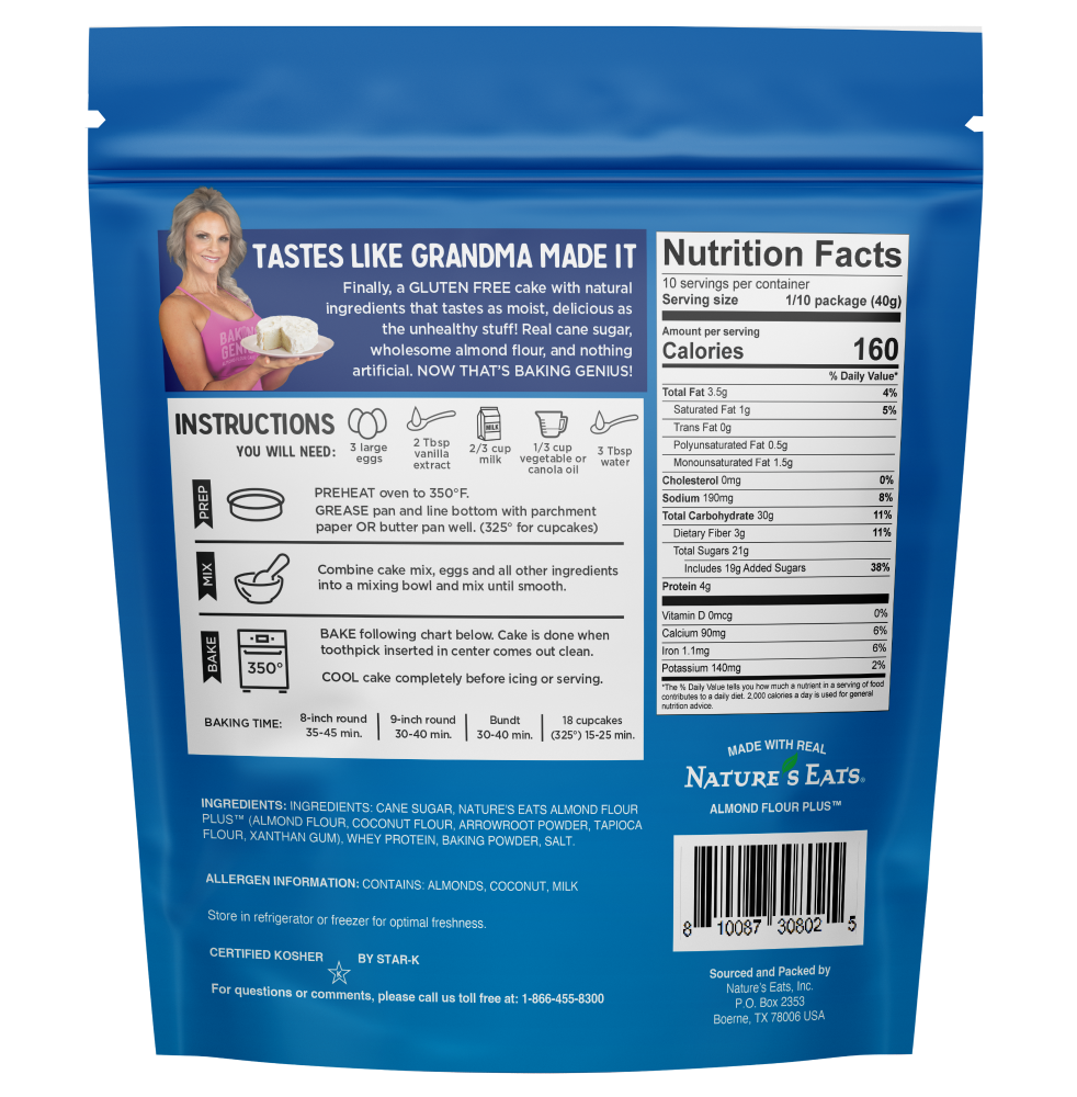 slide 2 of 2, Nature's Eats Baking Genius Gluten Free Classic Vanilla Almond Flour Cake Mix - 14 oz, 14 oz
