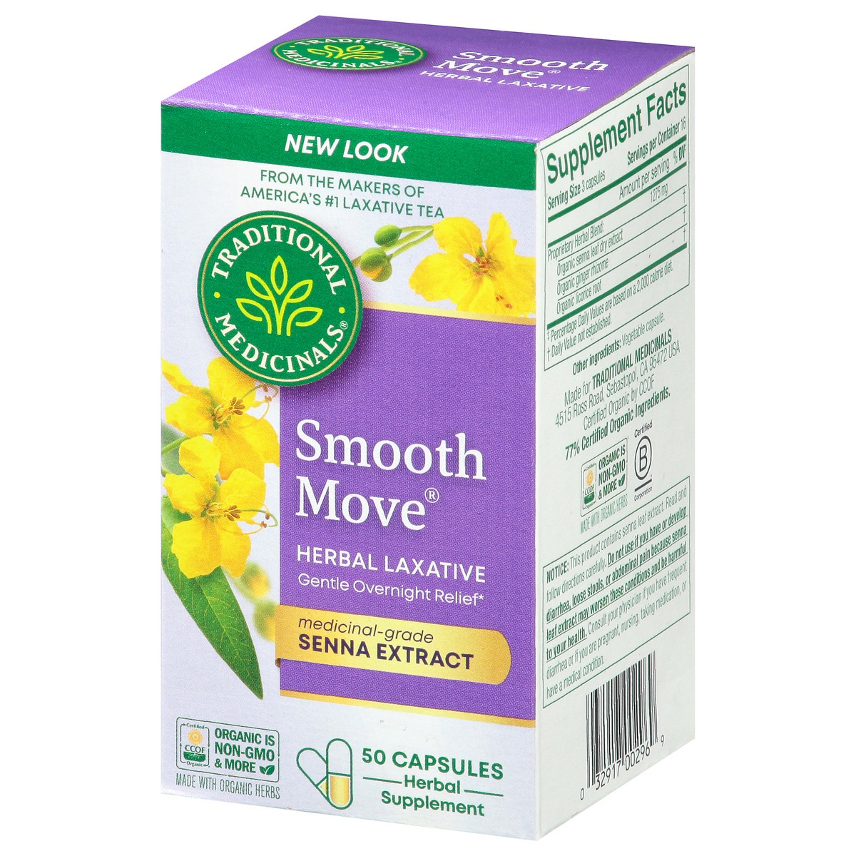 slide 2 of 14, Traditional Medicinals Capsules Smooth Move Herbal Laxative 50 ea, 50 ct