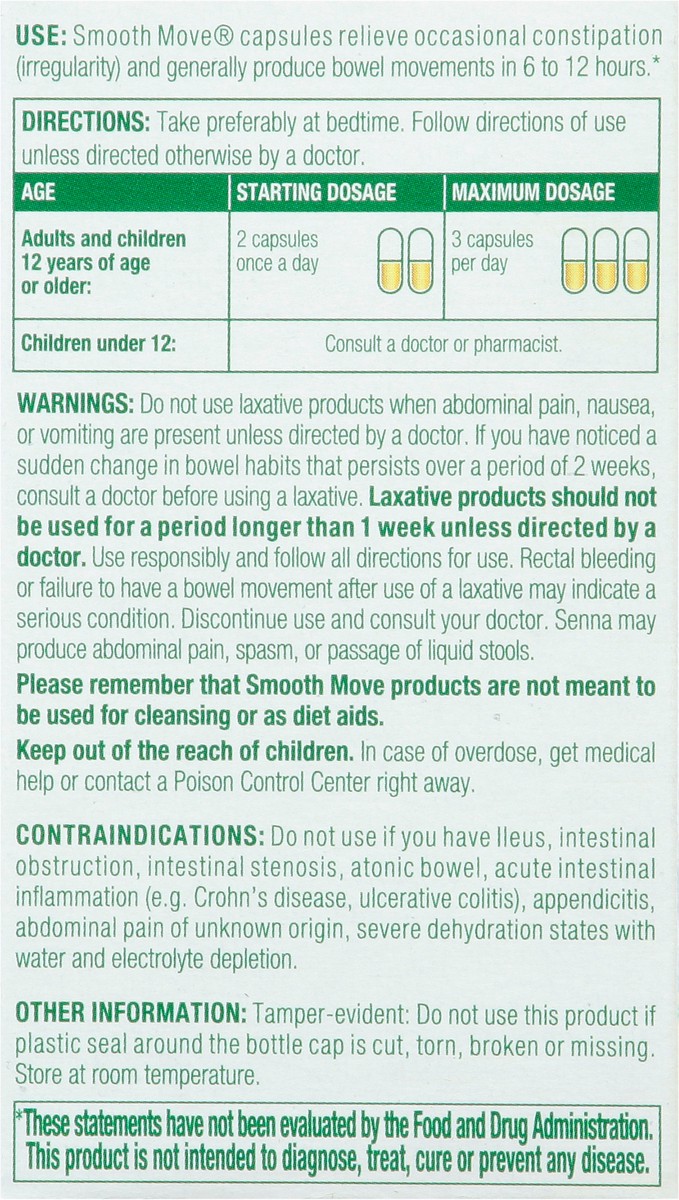 slide 12 of 14, Traditional Medicinals Capsules Smooth Move Herbal Laxative 50 ea, 50 ct