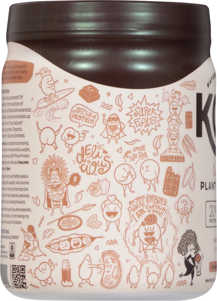 slide 2 of 9, KOS Organic Chocolate Flavored Plant Protein 13.75 oz, 13.75 oz