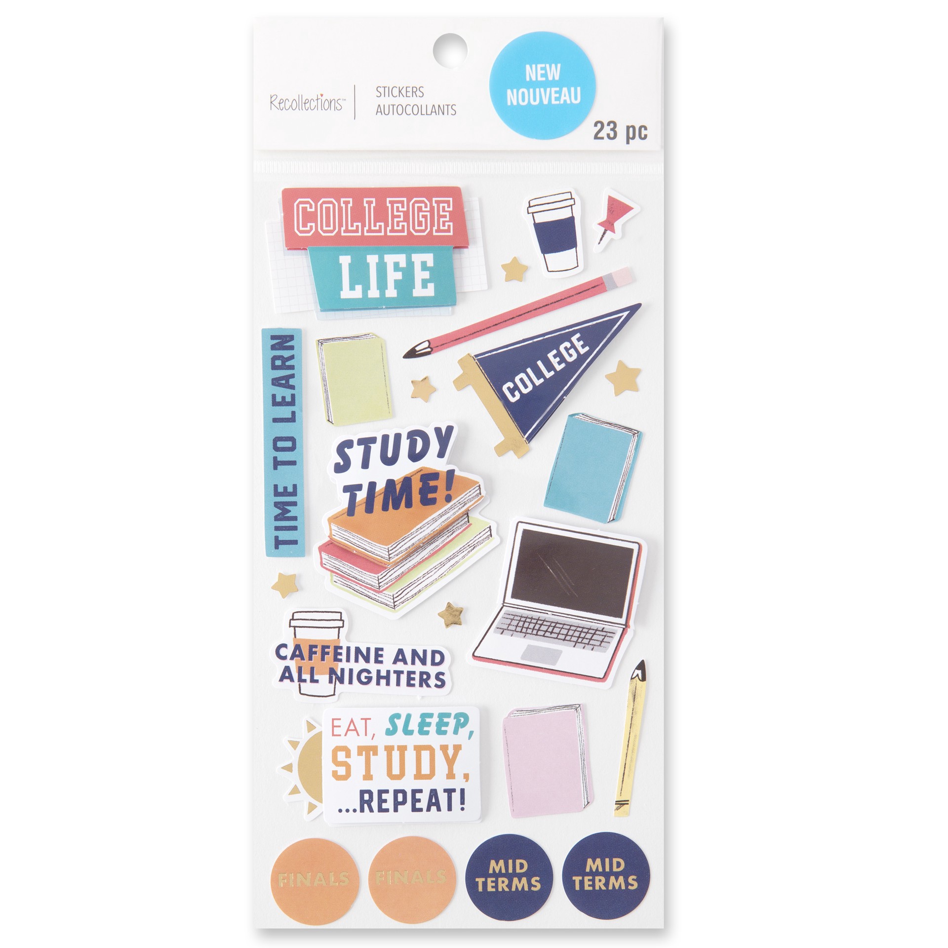 slide 3 of 3, College Dimensional Stickers By Recollections, 3.875 in x 7 in