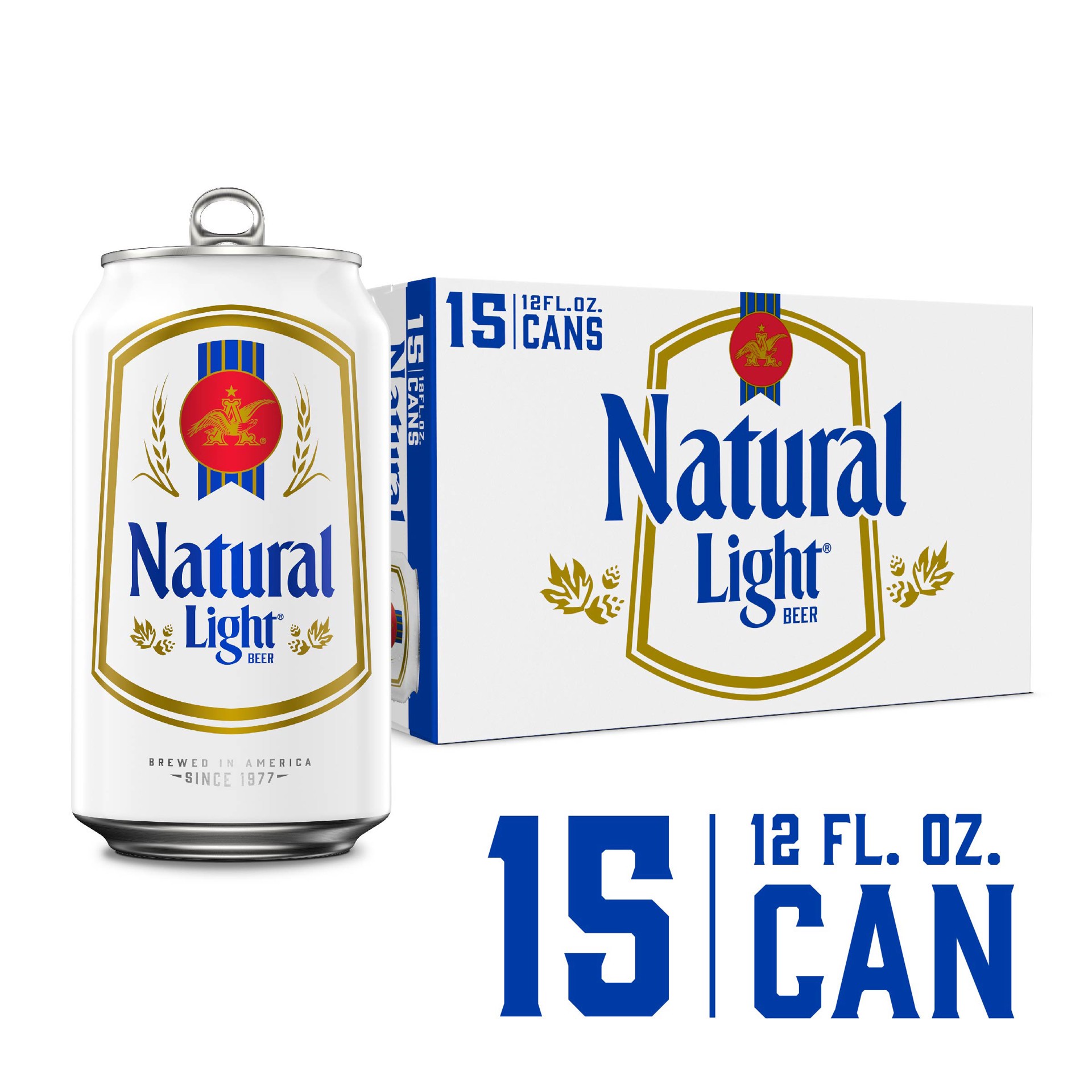 slide 4 of 4, Natural Light Beer, 15 Pack Beer, 12 FL OZ Cans, 4.2% ABV, 12 fl oz