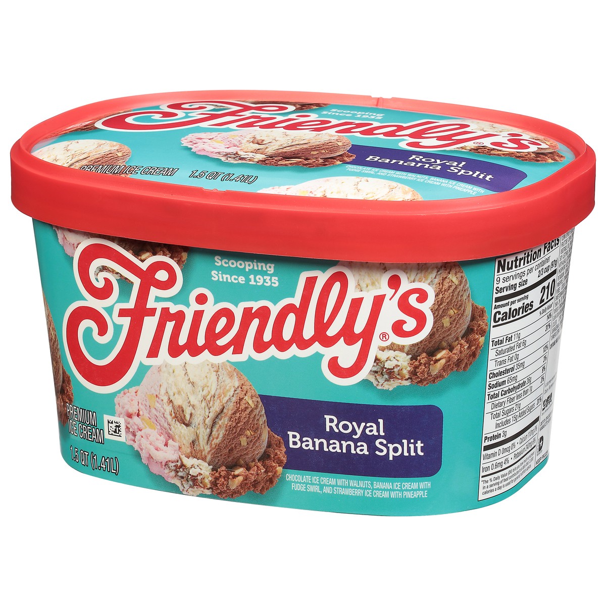 slide 4 of 9, Friendly's Premium Royal Banana Split Ice Cream 1.5 qt, 48 fl oz