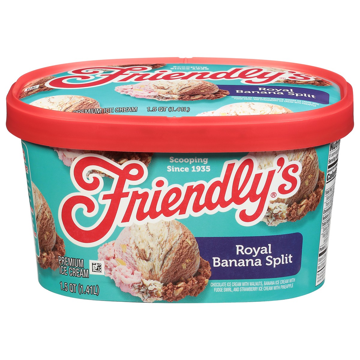 slide 1 of 9, Friendly's Premium Royal Banana Split Ice Cream 1.5 qt, 48 fl oz