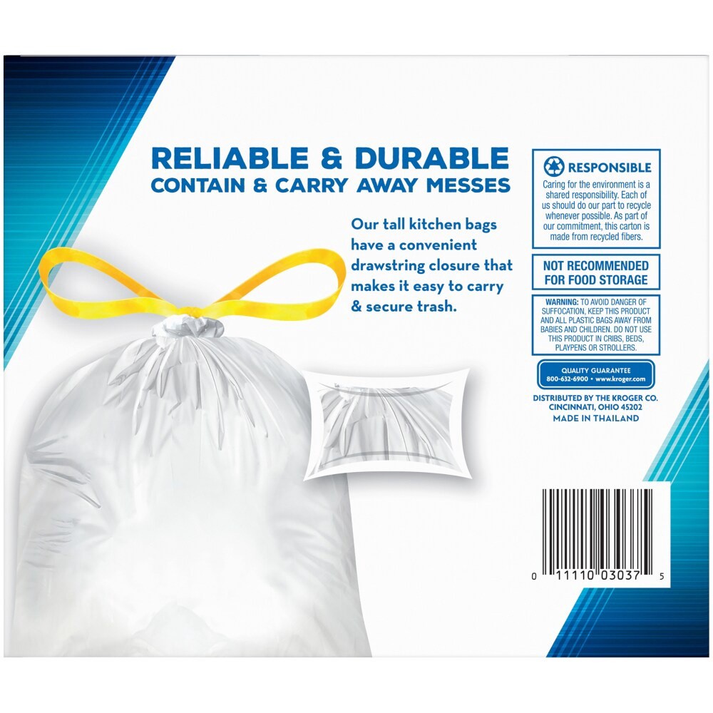 slide 3 of 3, Kroger Tall Kitchen Drawstring Bags, 80 ct