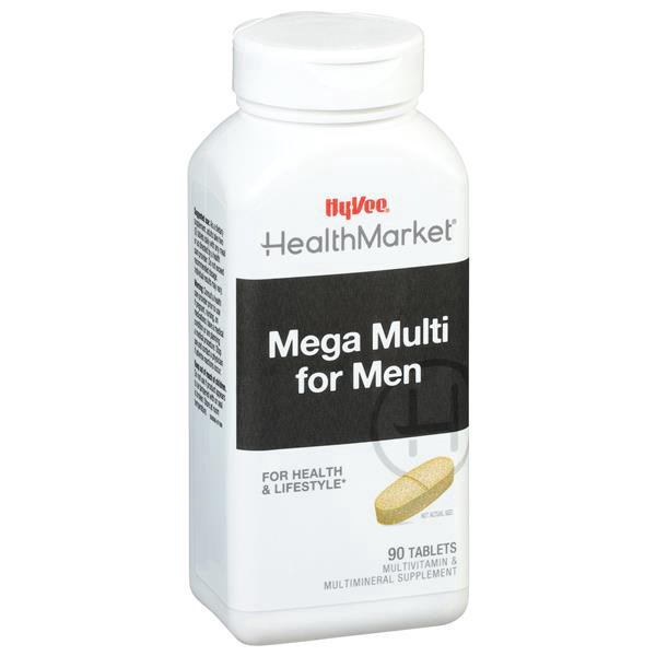 slide 1 of 1, Hy-Vee Healthmarket Mega Multi For Men Tablets, 90 ct