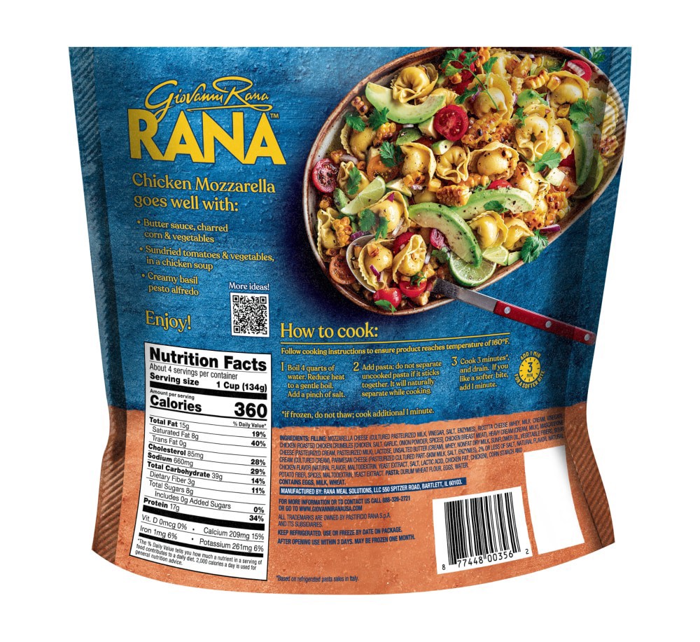 slide 3 of 3, Rana Chicken Mozzarella Tortelloni - 20 Oz, 20 oz