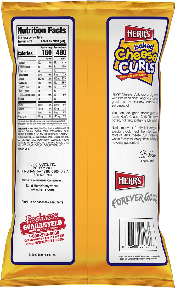 slide 8 of 12, Herr's Baked Cheese Curls 3 oz, 3 oz