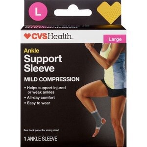 slide 1 of 1, CVS Health Ankle Support Sleeve, Large, 1 ct