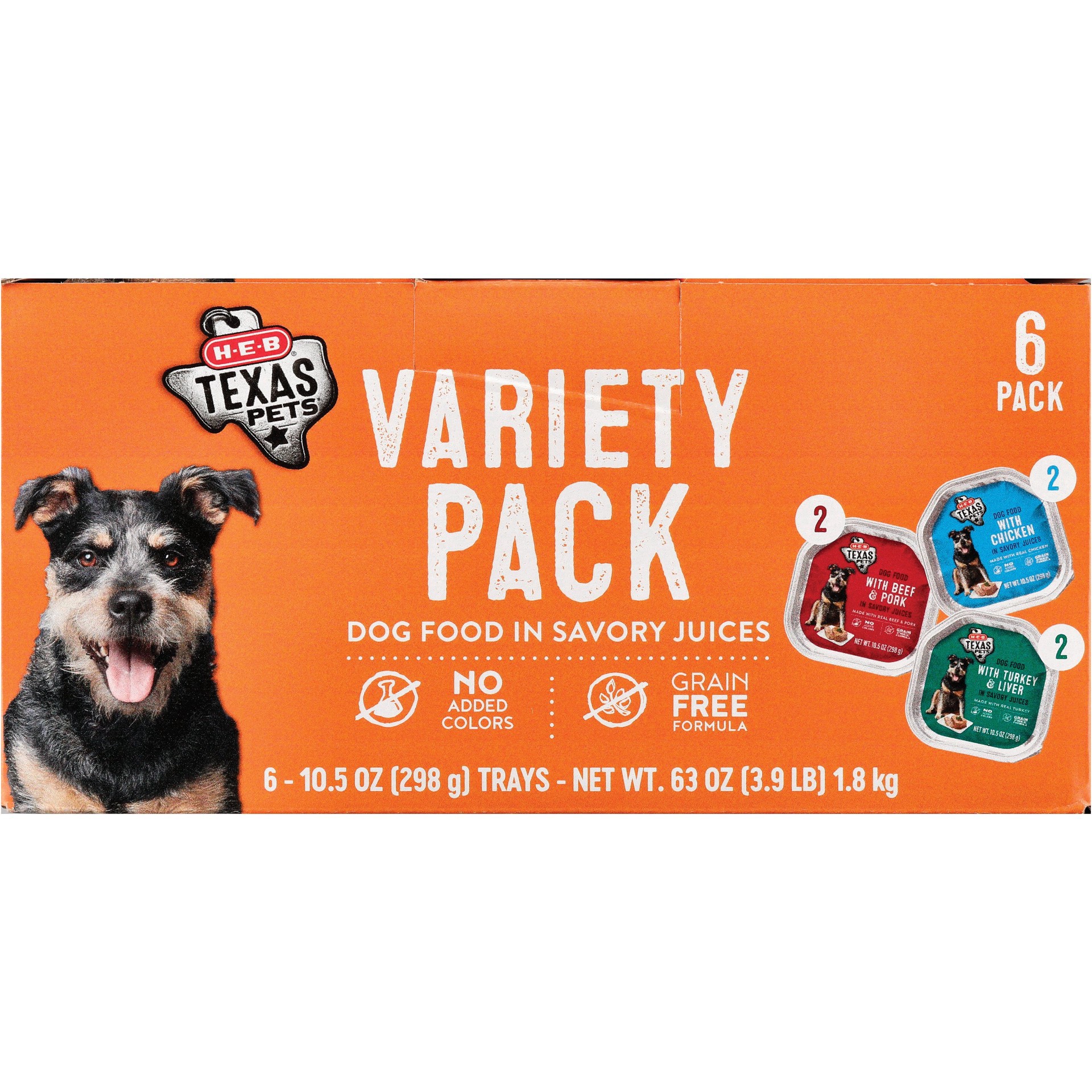 slide 1 of 1, H-E-B Dog Food Value Pack Chicken Turkey Beef, 6 ct
