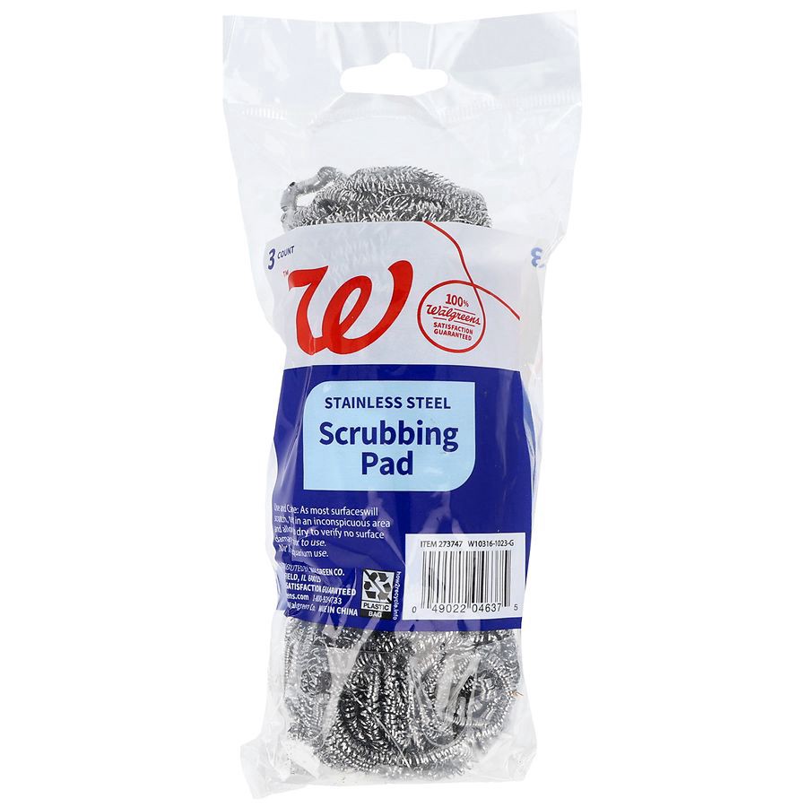 slide 3 of 5, Complete Home Stainless Steel Scrubber, 3 ct