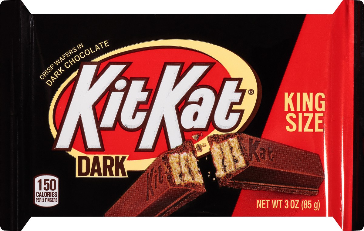 slide 9 of 10, KIT KAT Dark Chocolate Wafer King Size, Candy Bar, 3 oz, 3 oz