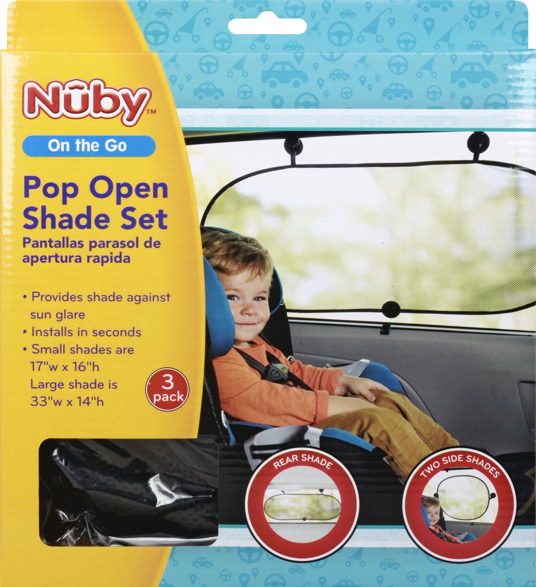 slide 2 of 11, Nuby Pop Open Shade Set, 3 ct